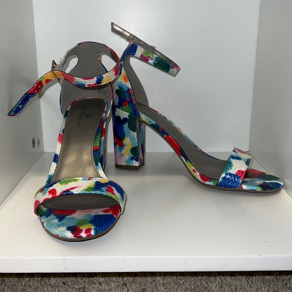 Worthington Rainbow Snake Print Heels
